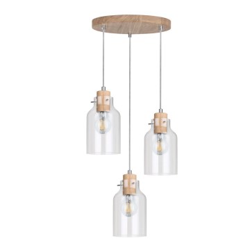 Lestenec na vrvici ALESSANDRO 3xE27/60W/230V hrast