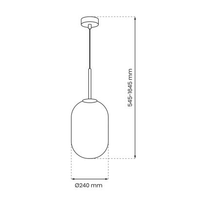 Lestenec na vrvici ALIAS 1xE14/40W/230V pr. 24 cm črna/siva