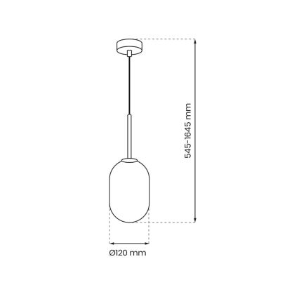 Lestenec na vrvici ALIAS 1xG9/8W/230V pr. 12 cm zlata