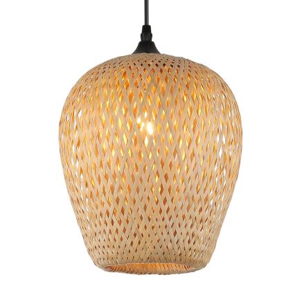 Lestenec na vrvici ALMA 1xE27/60W/230V pr. 23 cm bambus