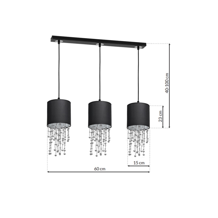 Lestenec na vrvici ALMERIA 3xE27/60W/230V