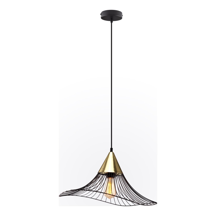 Lestenec na vrvici ALURA 1xE27/60W/230V pr. 50 cm črna