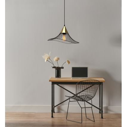 Lestenec na vrvici ALURA 1xE27/60W/230V pr. 50 cm črna