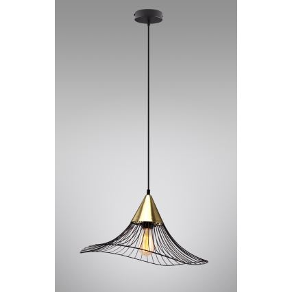 Lestenec na vrvici ALURA 1xE27/60W/230V pr. 50 cm črna
