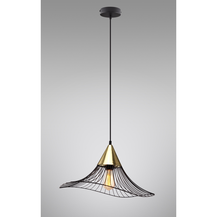 Lestenec na vrvici ALURA 1xE27/60W/230V pr. 50 cm črna