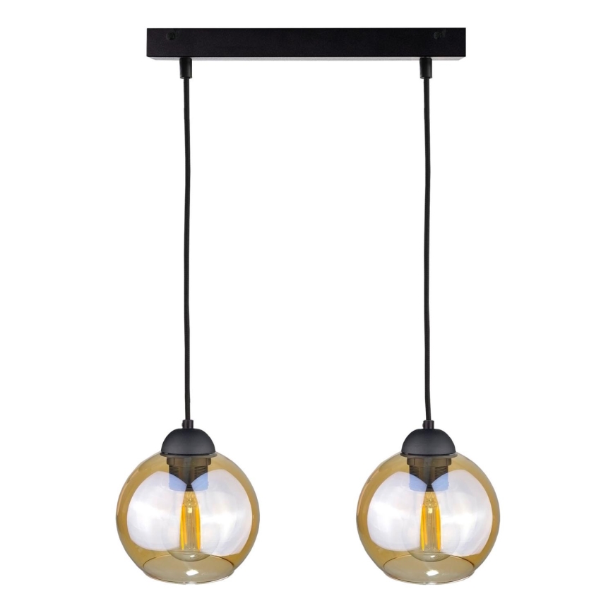 Lestenec na vrvici AMBRE BLACK 2xE27/60W/230V