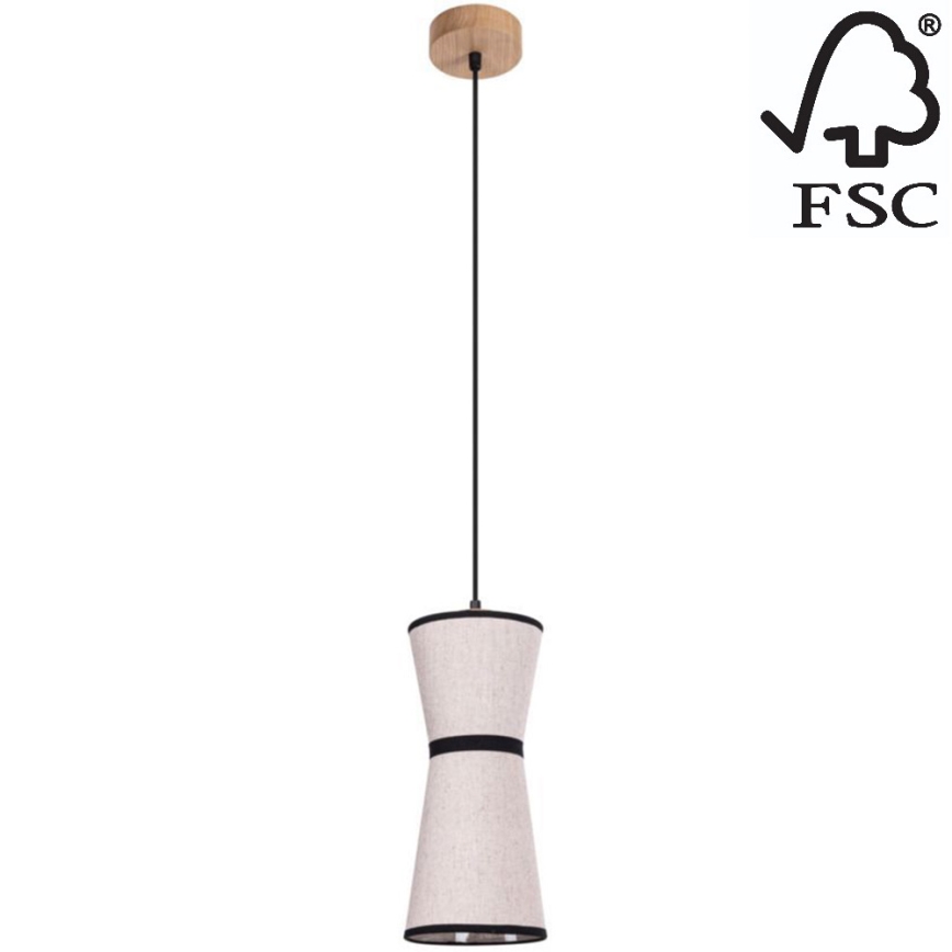 Lestenec na vrvici AMIGO 1xE27/25W/230V hrast – FSC certifikat