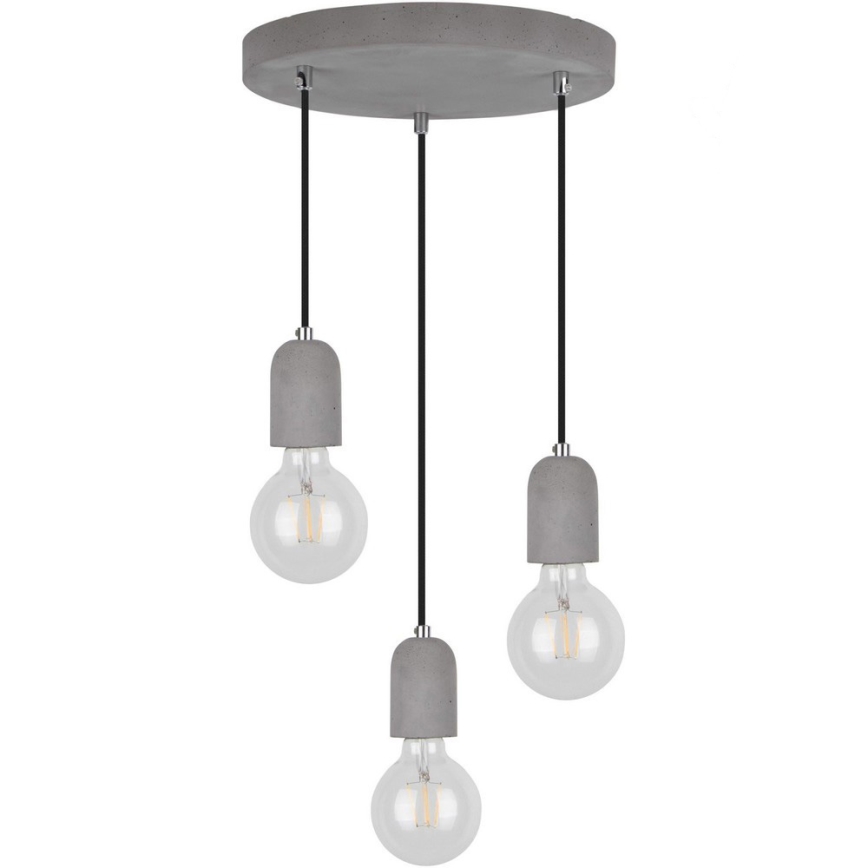 Lestenec na vrvici AMORY 3xE27/60W/230V beton