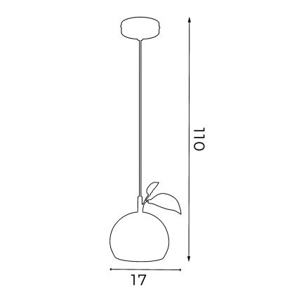 Lestenec na vrvici APPLE 1xE27/15W/230V rdeča