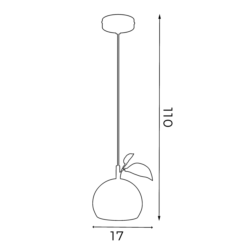 Lestenec na vrvici APPLE 1xE27/15W/230V rdeča