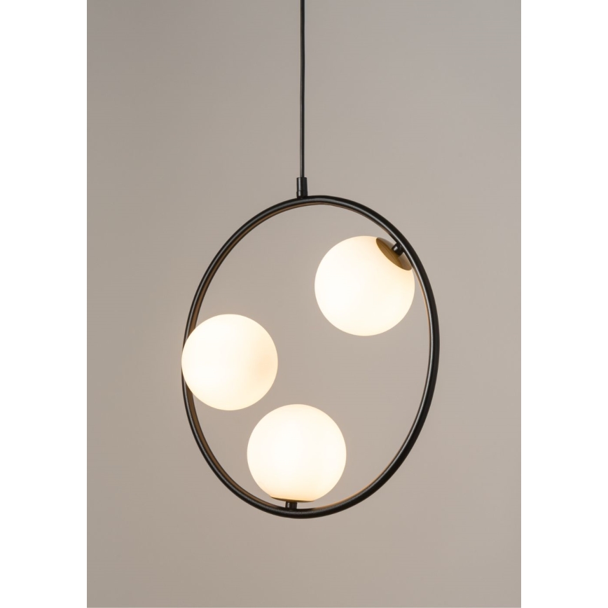 Lestenec na vrvici AQUA 3xG9/12W/230V črna