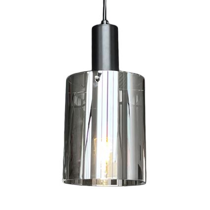 Lestenec na vrvici ARCADIA 1xE27/60W/230V pr. 13 cm črna/dimna