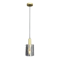 Lestenec na vrvici ARCADIA 1xE27/60W/230V pr. 13 cm zlata/dimna