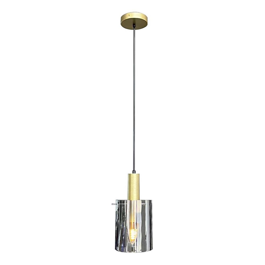 Lestenec na vrvici ARCADIA 1xE27/60W/230V pr. 13 cm zlata/dimna