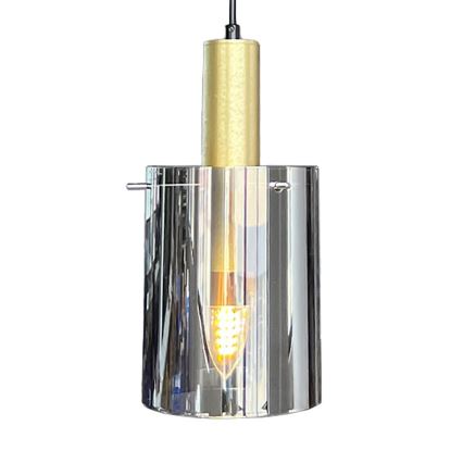 Lestenec na vrvici ARCADIA 1xE27/60W/230V pr. 13 cm zlata/dimna