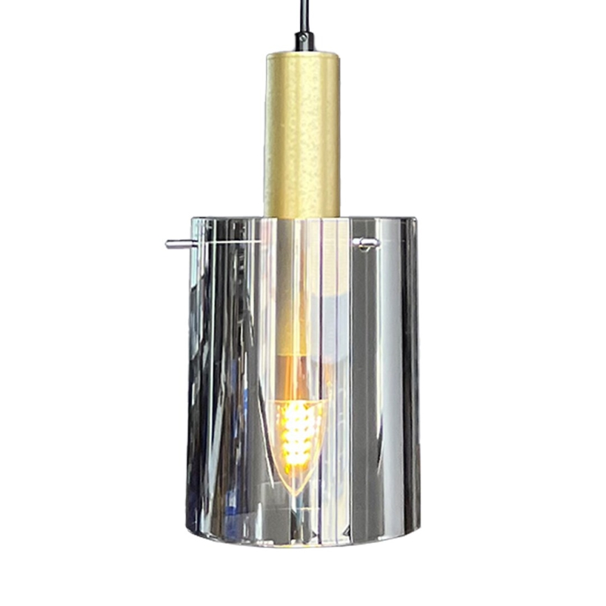 Lestenec na vrvici ARCADIA 1xE27/60W/230V pr. 13 cm zlata/dimna