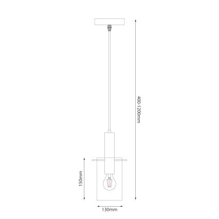 Lestenec na vrvici ARCADIA 1xE27/60W/230V pr. 13 cm zlata/dimna