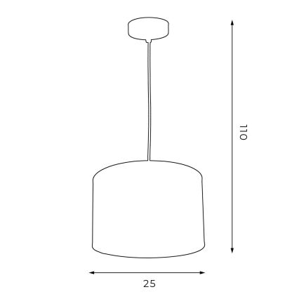 Lestenec na vrvici ARDEN 1xE27/60W/230V d. 25 cm črna/zlata