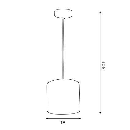 Lestenec na vrvici ARDEN 1xE27/60W/230V pr. 18 cm črna/bela