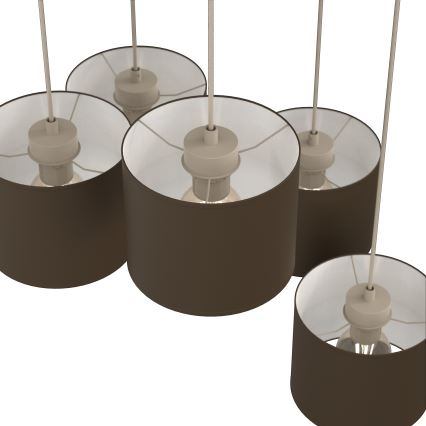 Lestenec na kablu ARDEN 5xE27/15W/230V Ø 58 cm bež/rjava