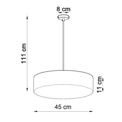 Lestenec na vrvici ARENA 45 3xE27/60W/230V siv