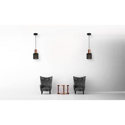 Lestenec na vrvici ARES BLACK 1xE27/60W/230V