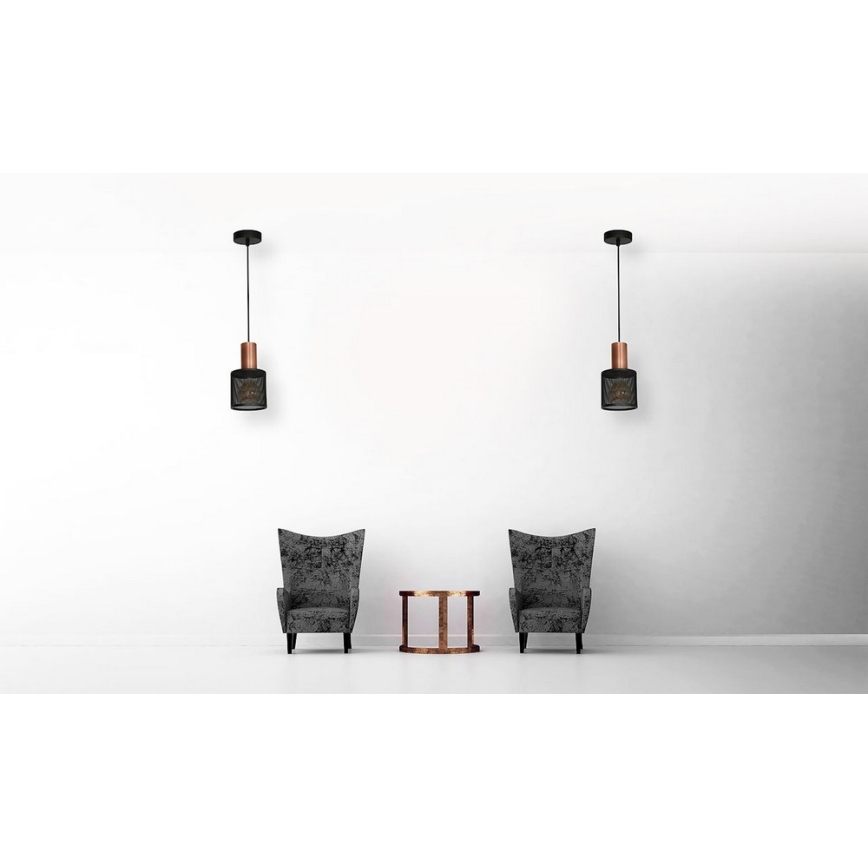 Lestenec na vrvici ARES BLACK 1xE27/60W/230V