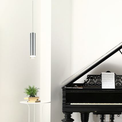Lestenec na vrvici ARMIN 1xGU10/10W/230V sijajni krom