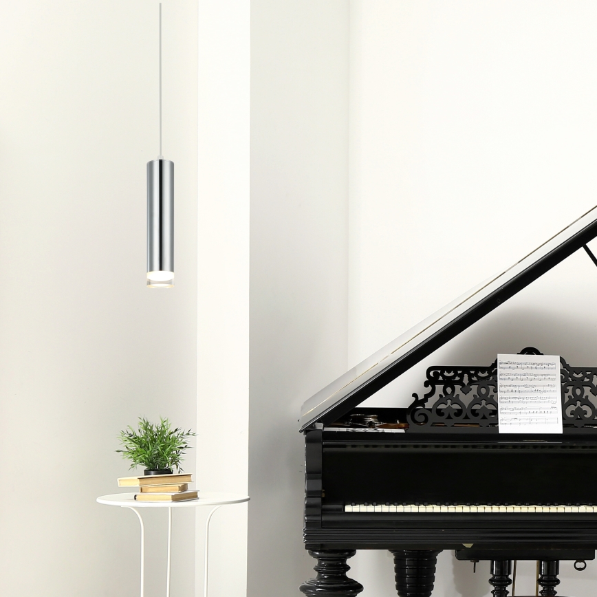 Lestenec na vrvici ARMIN 1xGU10/10W/230V sijajni krom