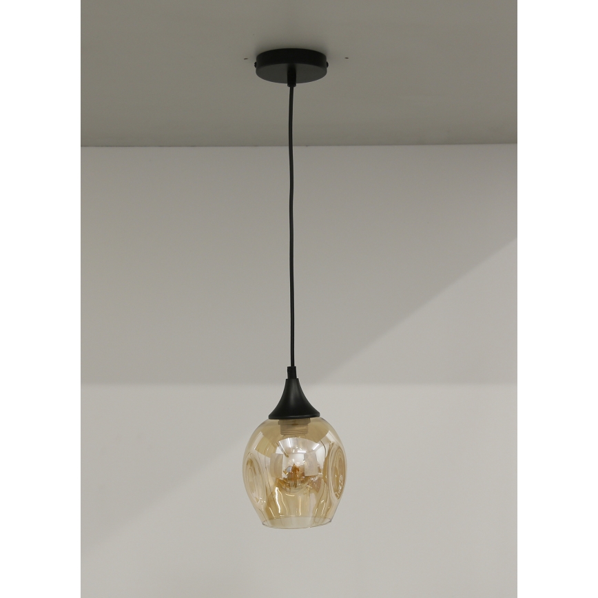 Lestenec na vrvici ASPA 1xE27/40W/230V črna