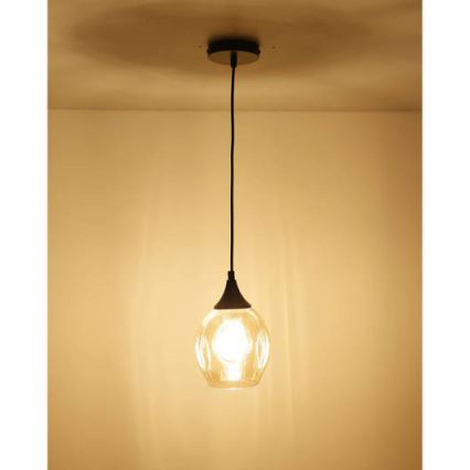 Lestenec na vrvici ASPA 1xE27/40W/230V črna
