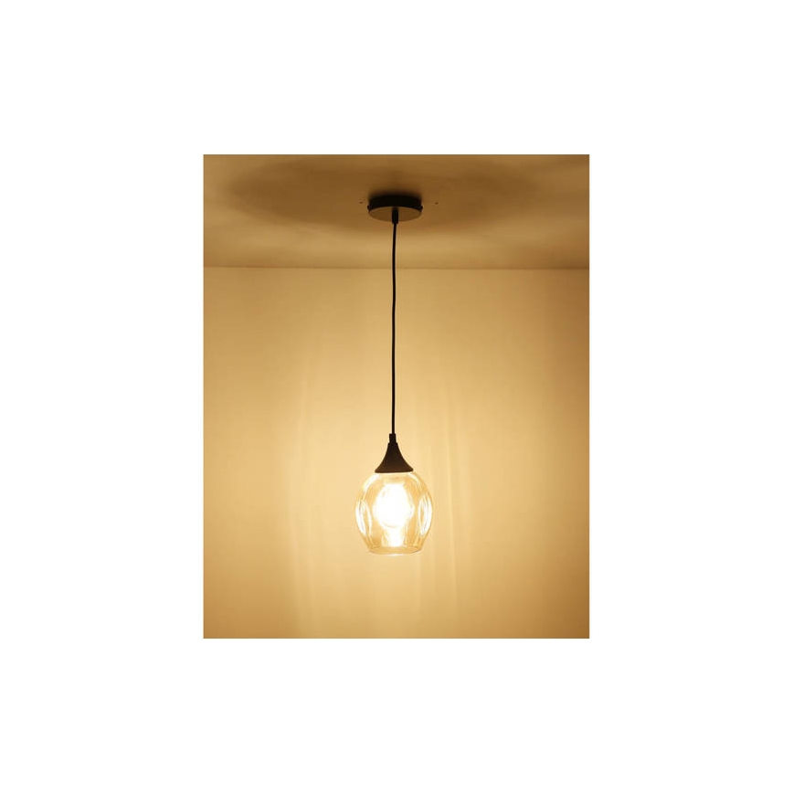 Lestenec na vrvici ASPA 1xE27/40W/230V črna