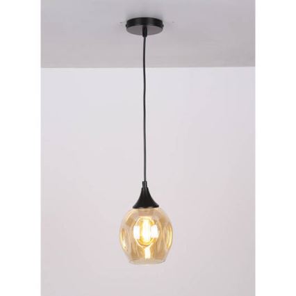 Lestenec na vrvici ASPA 1xE27/40W/230V črna