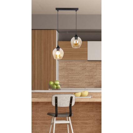 Lestenec na vrvici ASPA 2xE27/40W/230V črna