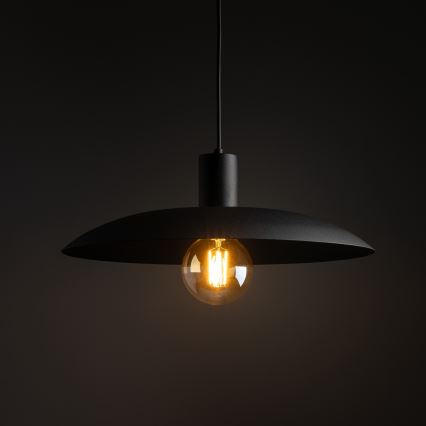 Lestenec na vrvici ASTRA 1xE27/15W/230V pr. 41 cm črna
