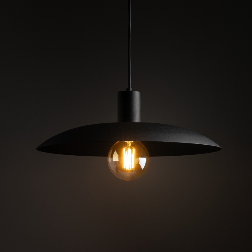 Lestenec na vrvici ASTRA 1xE27/15W/230V pr. 41 cm črna