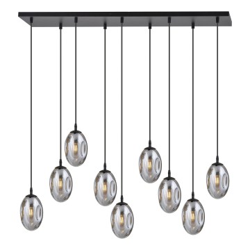 Lestenec na vrvici ASTRAL 9xE14/10W/230V črna/dimna