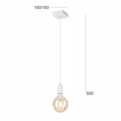 Lestenec na vrvici ASTRID 1xE27/60W/230V bela