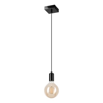Lestenec na vrvici ASTRID 1xE27/60W/230V črna sijajna