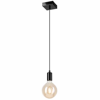 Lestenec na vrvici ASTRID 1xE27/60W/230V črna sijajna