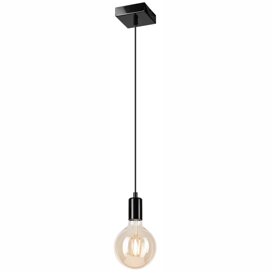 Lestenec na vrvici ASTRID 1xE27/60W/230V črna sijajna