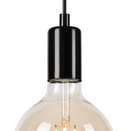 Lestenec na vrvici ASTRID 1xE27/60W/230V črna sijajna