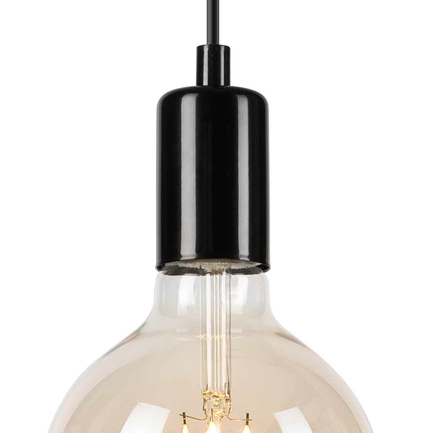 Lestenec na vrvici ASTRID 1xE27/60W/230V črna sijajna