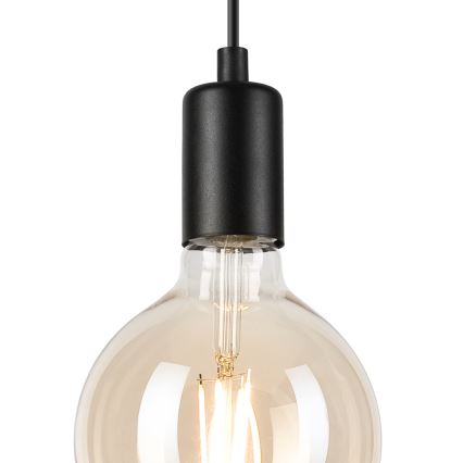 Lestenec na vrvici ASTRID 1xE27/60W/230V mat črna