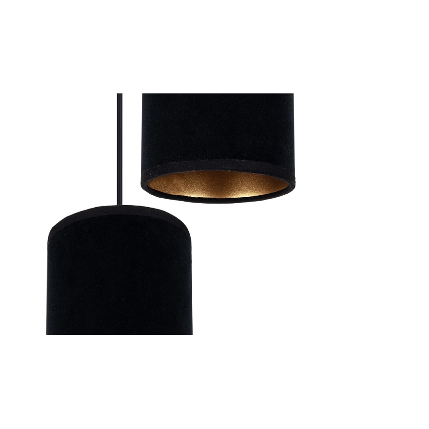 Lestenec na vrvici AVALO 2xE27/60W/230V premer 20 cm črna