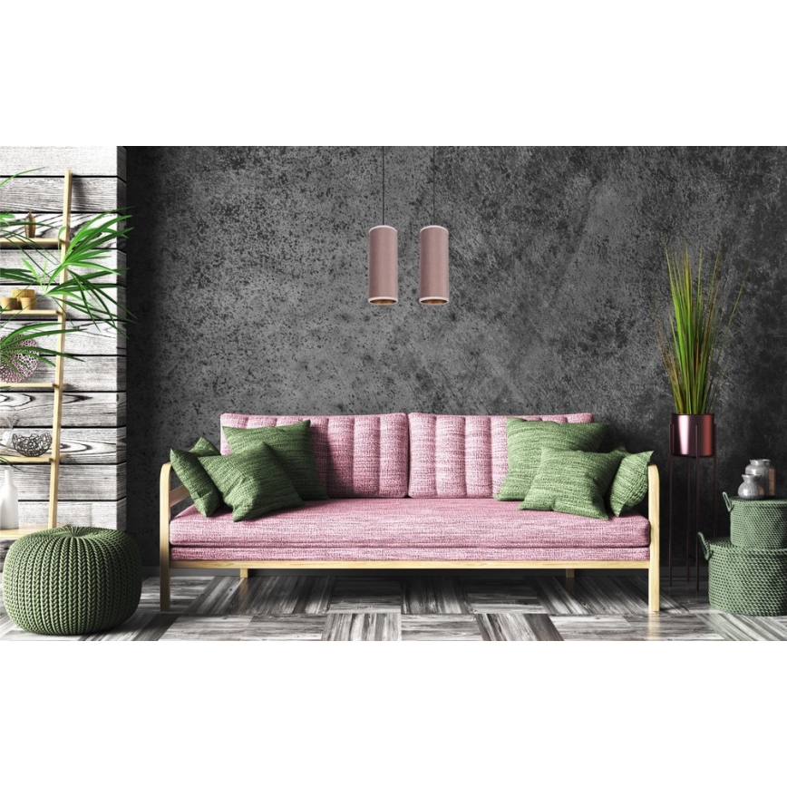 Lestenec na vrvici AVALO 2xE27/60W/230V roza/baker