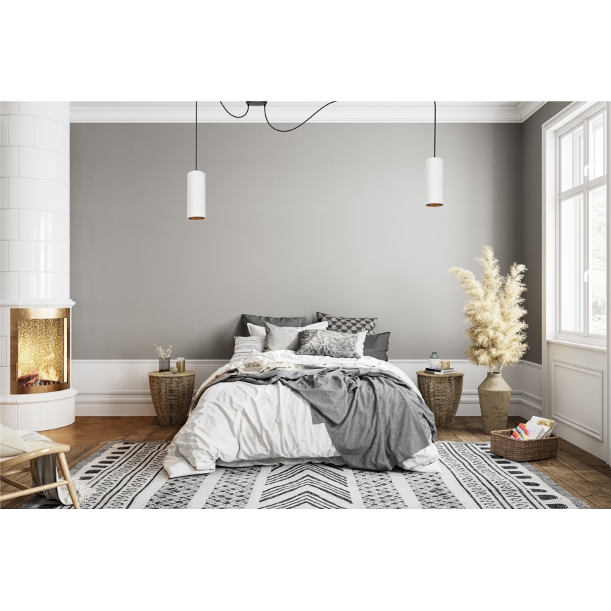 Lestenec na vrvici AVALO 2xE27/60W/230V spider bela/baker