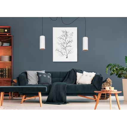 Lestenec na vrvici AVALO 2xE27/60W/230V spider bela/baker