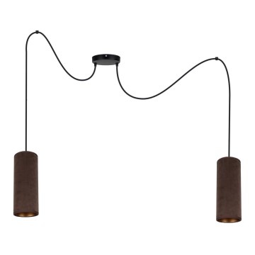 Lestenec na vrvici AVALO 2xE27/60W/230V spider rjava/baker