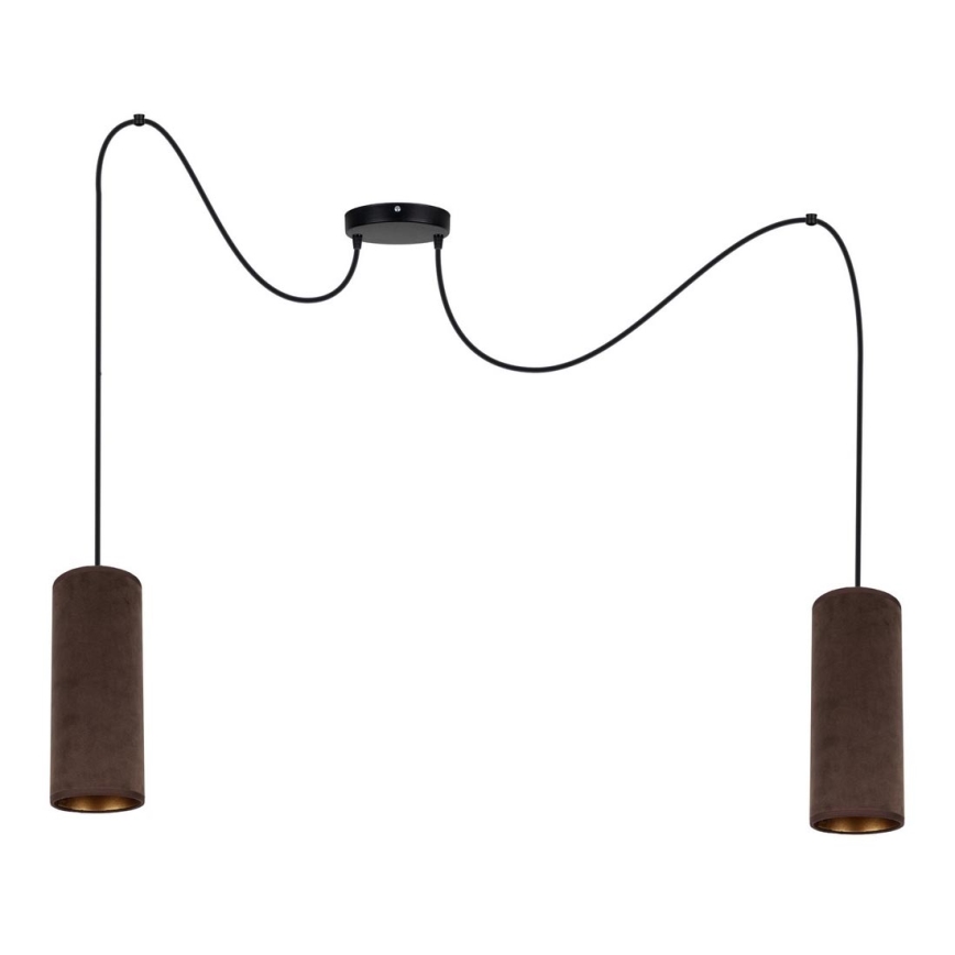 Lestenec na vrvici AVALO 2xE27/60W/230V spider rjava/baker